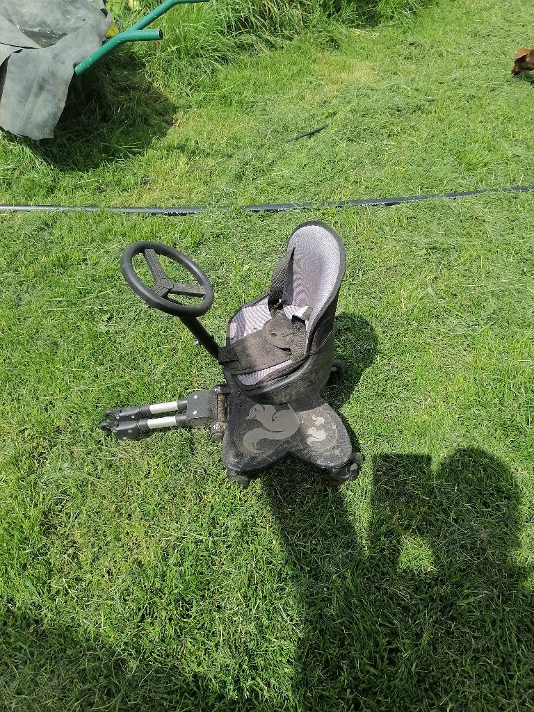 kinderwagentje voor achter de fiets, Ophalen