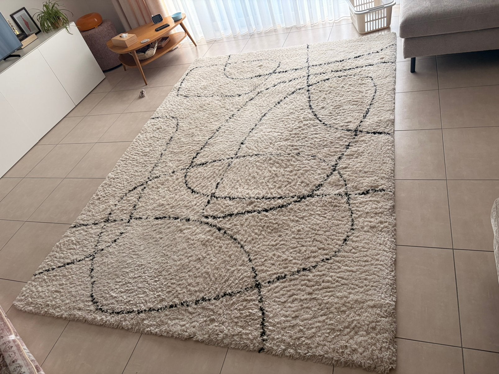 Crème tapijt met strepen vtwonen 200x300 cm, Huis en Inrichting, Stoffering | Tapijten en Vloerkleden, Ophalen, Gebruikt, 200 cm of meer