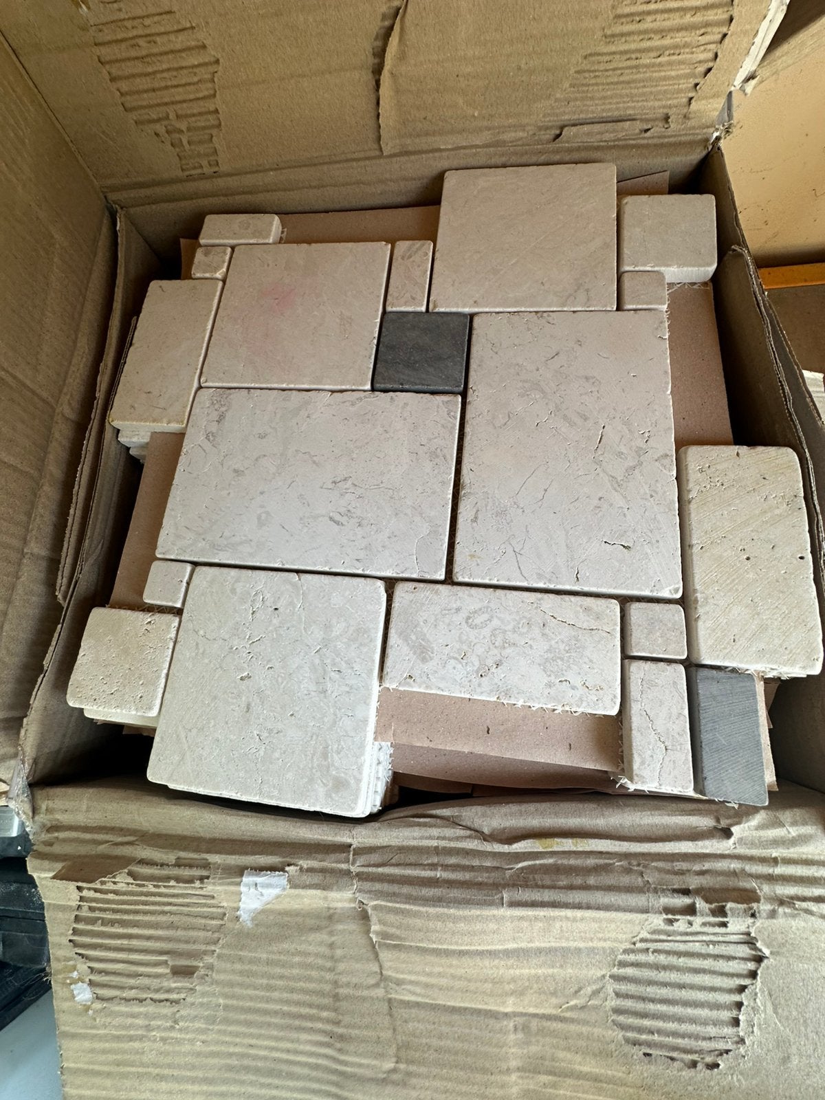 Lot 15m² Mosaïque Travertin STABIGO Random Big – NEUF, Doe-het-zelf en Bouw, Tegels, Nieuw, Ophalen