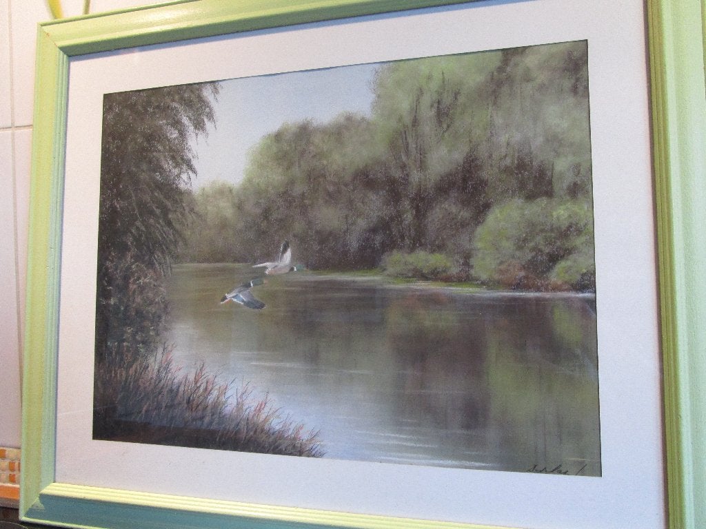 Pastelschilderij 41/31., Ophalen, Realistisch, Landschap, Papier