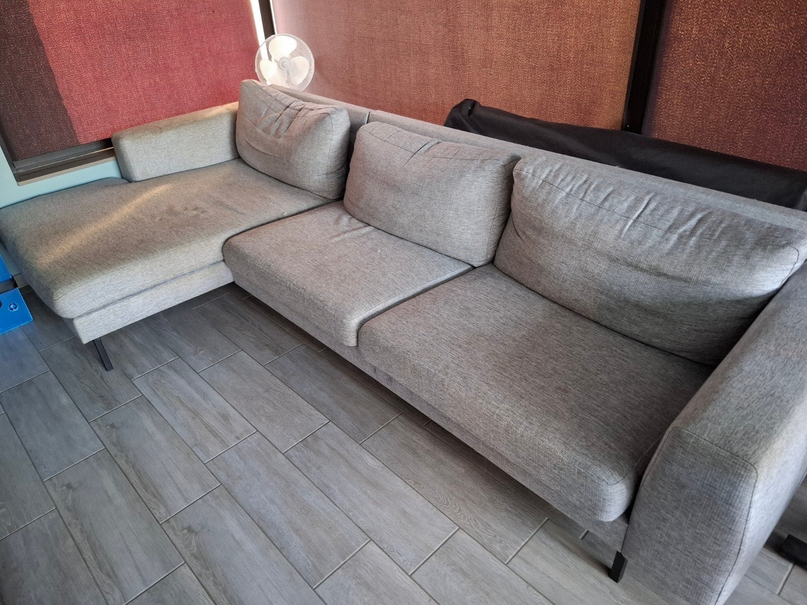 Zetel L vorm, Huis en Inrichting, Ophalen, Gebruikt, Stof