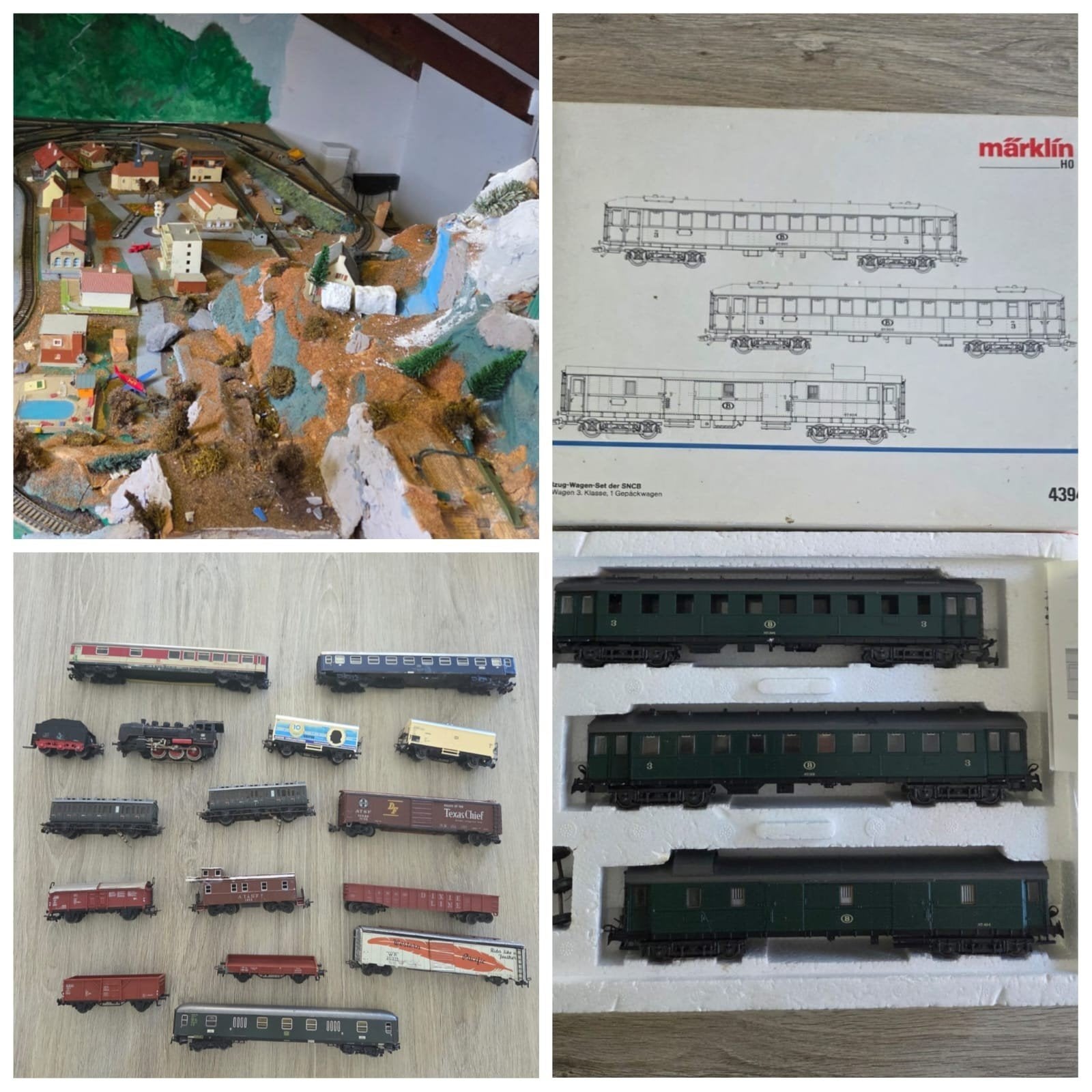 Lot Marklin H0 treinen wagons en treinbaan, Enlèvement, Utilisé, Rails, Märklin