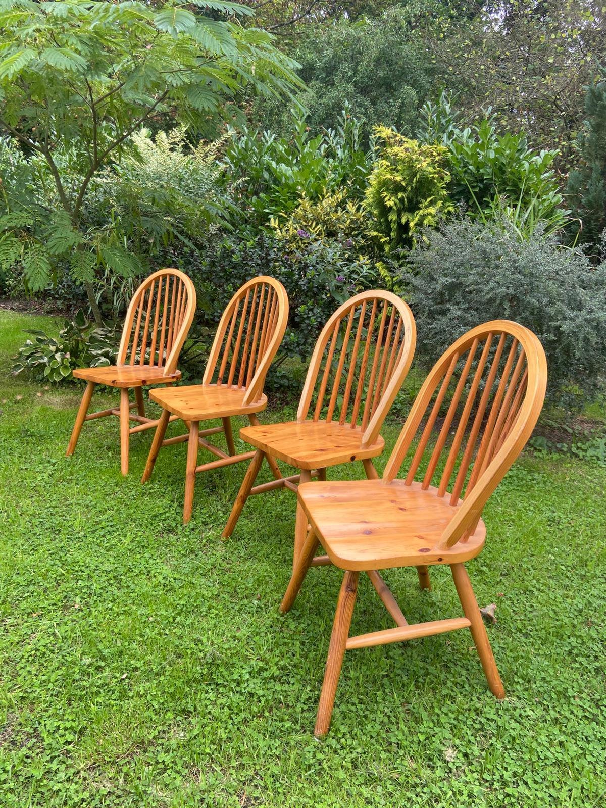 Ensemble de 4 chaises en bois Windsor, Maison & Meubles, Chaises, Enlèvement, Comme neuf, Bois