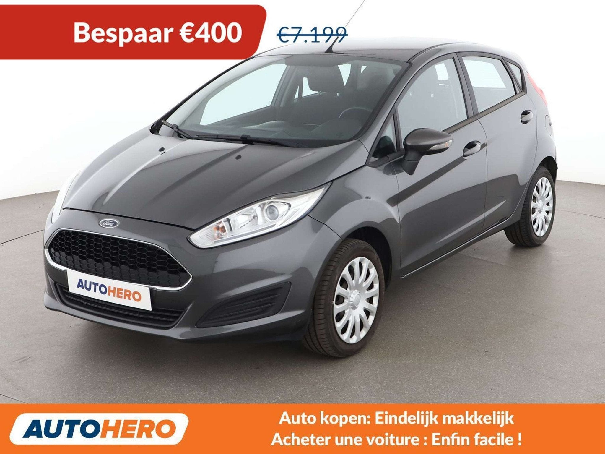 Ford Fiesta 1.0 Trend (bj 2016), Auto's, Voorwielaandrijving, Stof, Gebruikt, Zwart