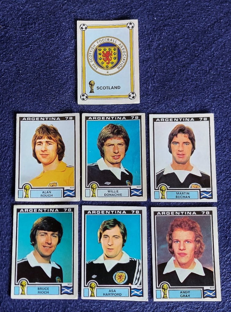 7 versch. Panini stickers voetbal ' WK Arg 1978 - Scotland ', Hobby en Vrije tijd, Stickers en Plaatjes, Nieuw, Meerdere stickers