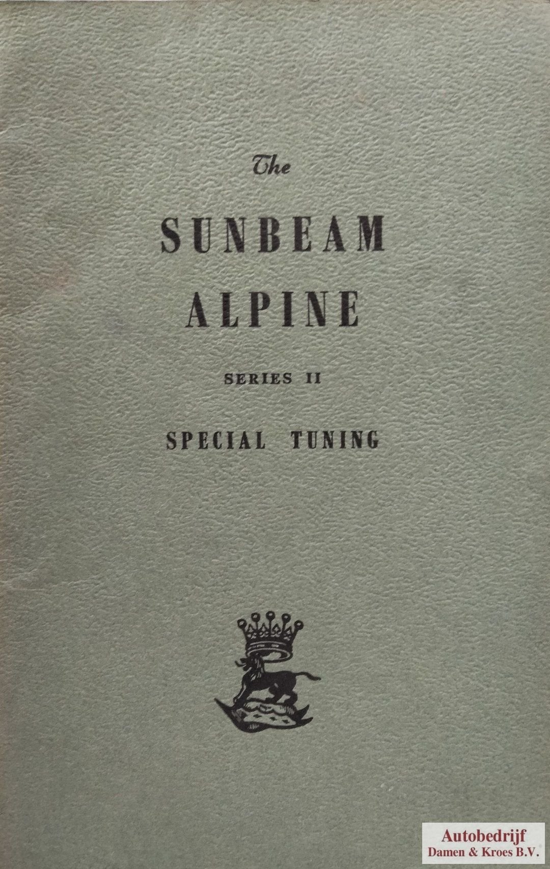 Sunbeam Alpine serie II, Part. No. 1206312, Ophalen of Verzenden