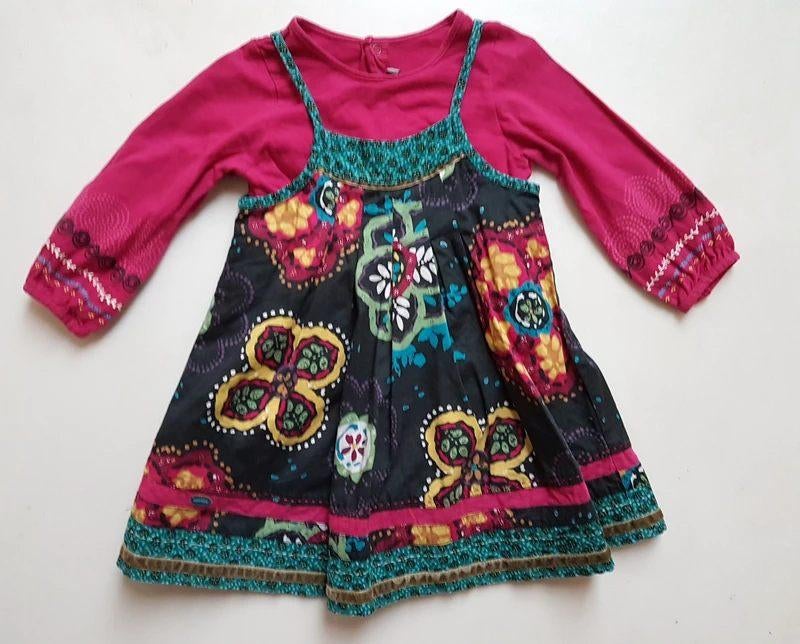 CATIMINI - Jolie robe + blouse tout en un - T.18 mois/81cm, Catimini, Robe ou Jupe, Enlèvement ou Envoi, Utilisé