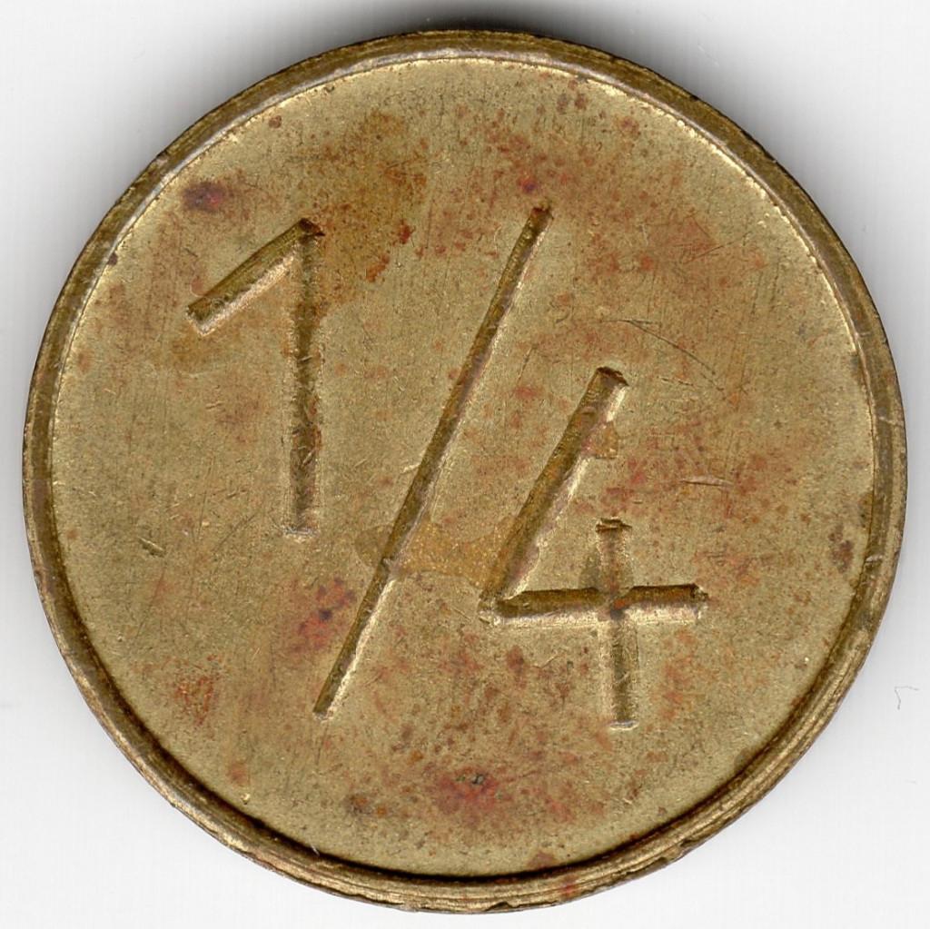 Messing Penning Eenzijdig 1/4  Ref 9659, Postzegels en Munten, Penningen en Medailles, Ophalen of Verzenden, Overige materialen