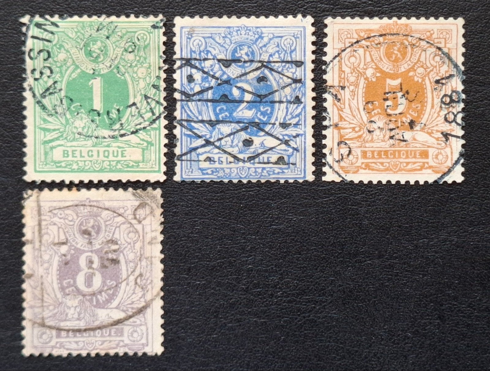 België: OBP 26/29 (●) Liggende leeuw 1869., Postzegels en Munten, Met stempel, Frankeerzegel, Ophalen of Verzenden, Gestempeld