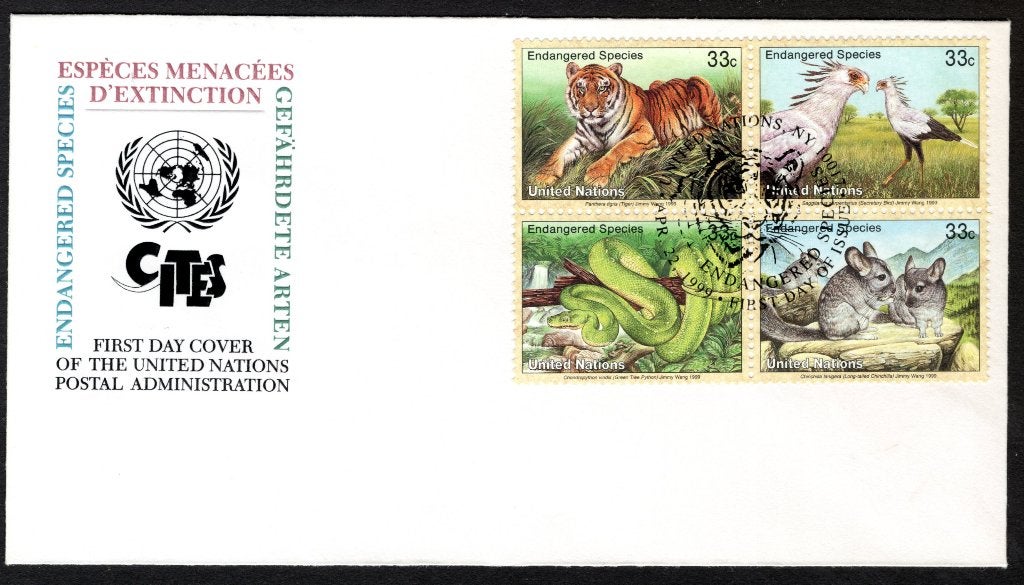 NATIONS UNIES - NEW YORK Yt. 803/806 FDC 1999, Envoi, Affranchi, Amérique du Nord