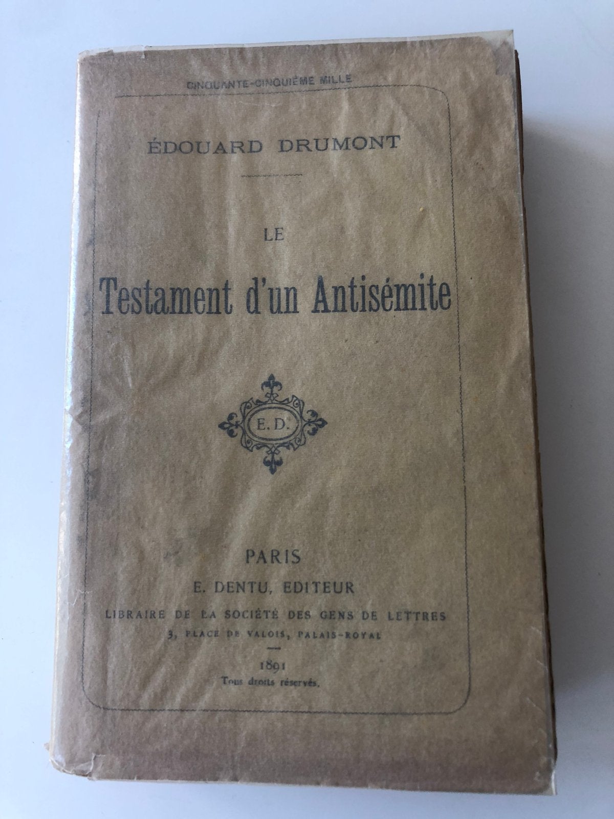 De wil en het testament van een antisemiet. Édouard Drumont, Ophalen of Verzenden