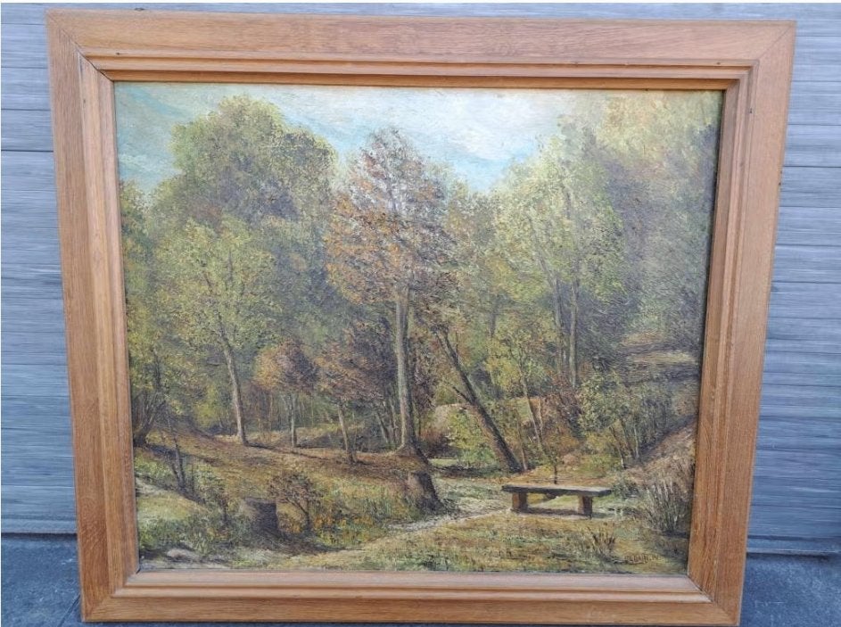 Huile sur toile signe urbain, Antiek en Kunst, Ophalen of Verzenden, Doek