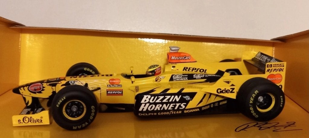 1/18 Jordan 198 Mugen-Honda V10 R.Schumacher 1998 Minichamps, Ophalen of Verzenden, Nieuw, Auto, MiniChamps