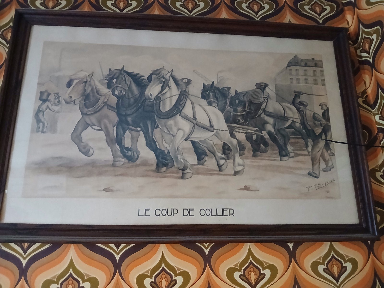 À vendre, une magnifique lithographie ou estampe ancienne au, Ophalen of Verzenden, Lithografie, Gesigneerd