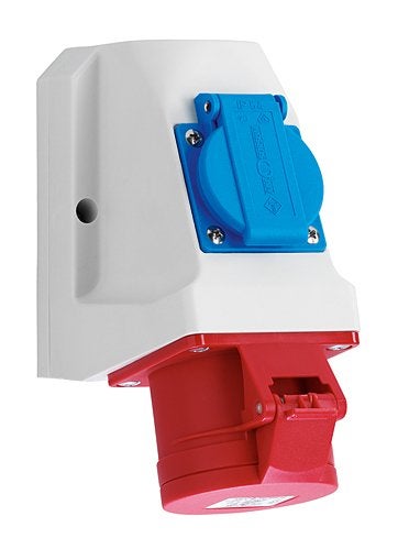 CEE combi wandcontactdoos 16A, 5-polig, 400V met Schko-stop, Verzenden