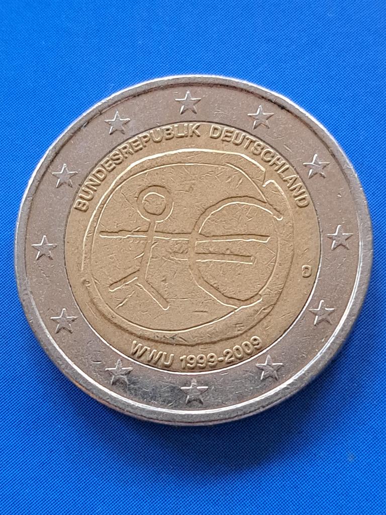 2009 D Allemagne 2 euros 10 ans UEM Munich, Envoi, Allemagne, 2 euros, Monnaie en vrac