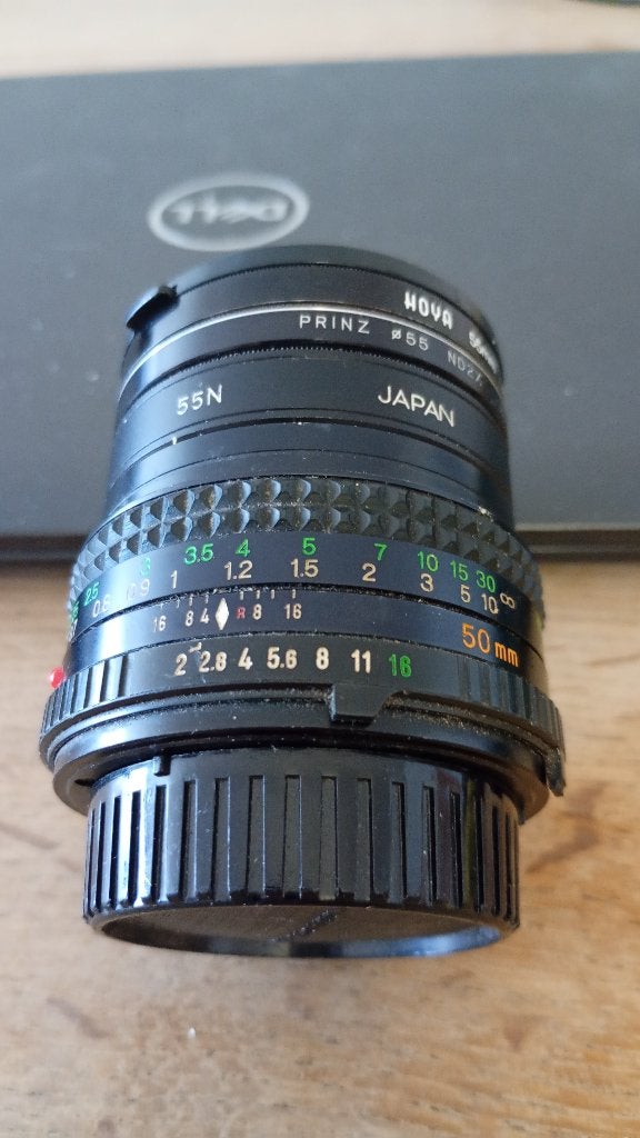 Minolta MD Rokkor 50mm 1:2, TV, Hi-fi & Vidéo, Enlèvement ou Envoi, Lentille standard, Utilisé, Mise au point manuelle