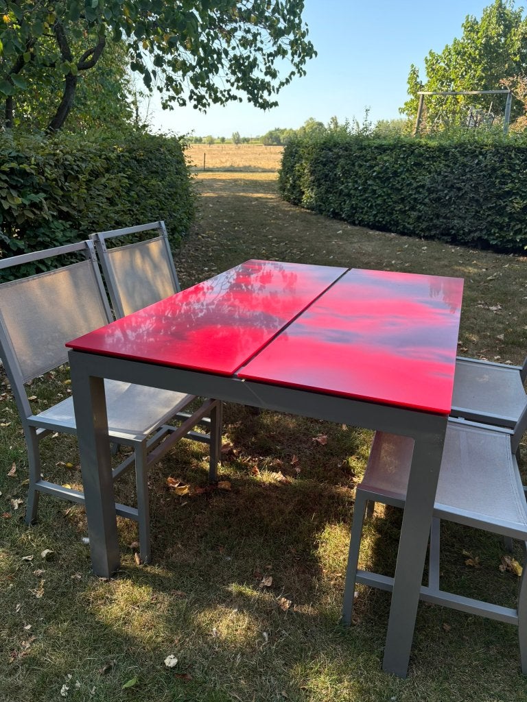 tuintafel (aluminium), Tuin en Terras, Tuintafels, Ophalen, Gebruikt, Rechthoekig, Aluminium