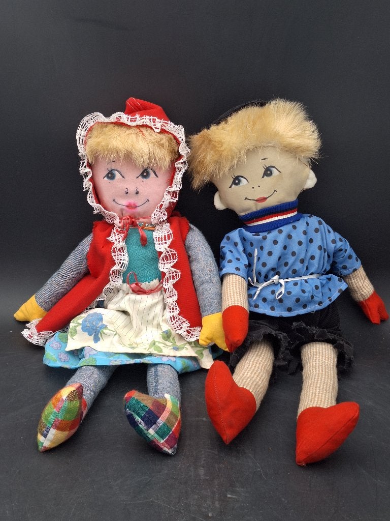 2 lappen poppen, jaren 70, Ophalen of Verzenden