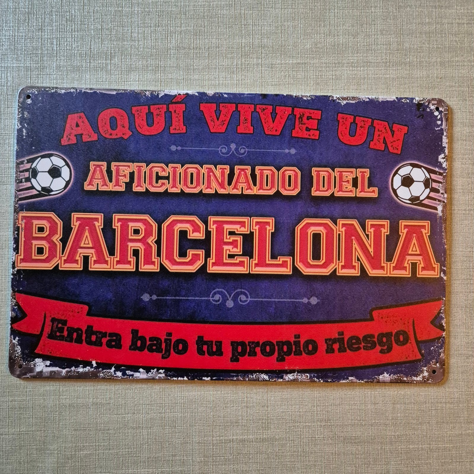 Metalen bord Barcelona, Verzamelen, Ophalen of Verzenden