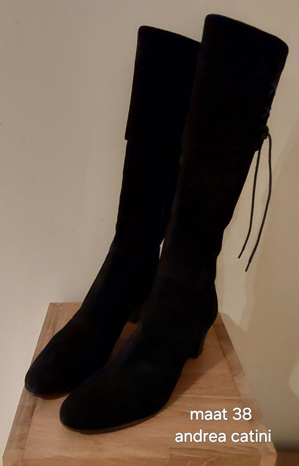 Suede dames laarzen maat 38, Verzenden, Zwart, Hoge laarzen