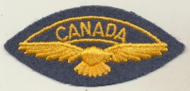 (m37) Canadese Air Force, gele geborduurde eagle, badge, Verzenden