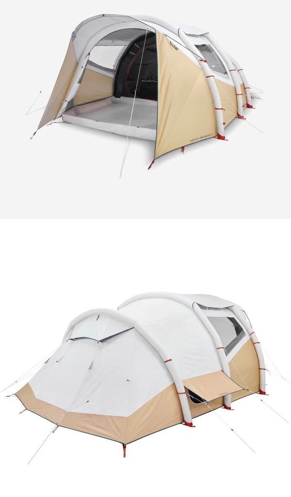 Quechua opblaasbare kampeertent 5 personen - 2 slaapruimtes, Caravans en Kamperen, Ophalen, Gebruikt, Tot en met 5