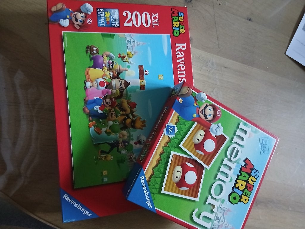 Puzzel en memo super mario, Kinderen en Baby's, Speelgoed | Kinderpuzzels, Ophalen, Zo goed als nieuw