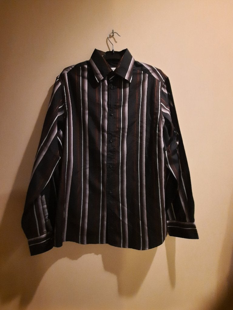 Overhemd zwart gelijnd / Medium, Kleding | Heren, Overhemden, Ophalen, Angelo Litrico, Zwart, Halswijdte 39/40 (M)
