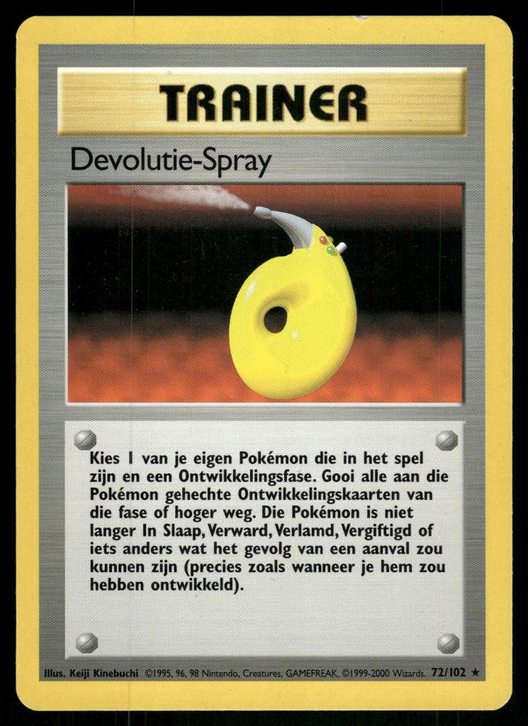 Devolution Spray 72/102 - Base (NL) (NM), Hobby en Vrije tijd, Verzamelkaartspellen | Pokémon, Verzenden, Gebruikt