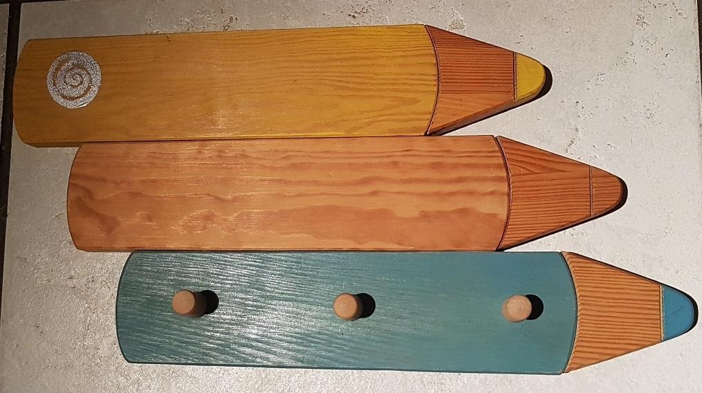 porte manteau "Crayons" + cintres "Clowns", Ophalen of Verzenden, Zo goed als nieuw, Kapstokje