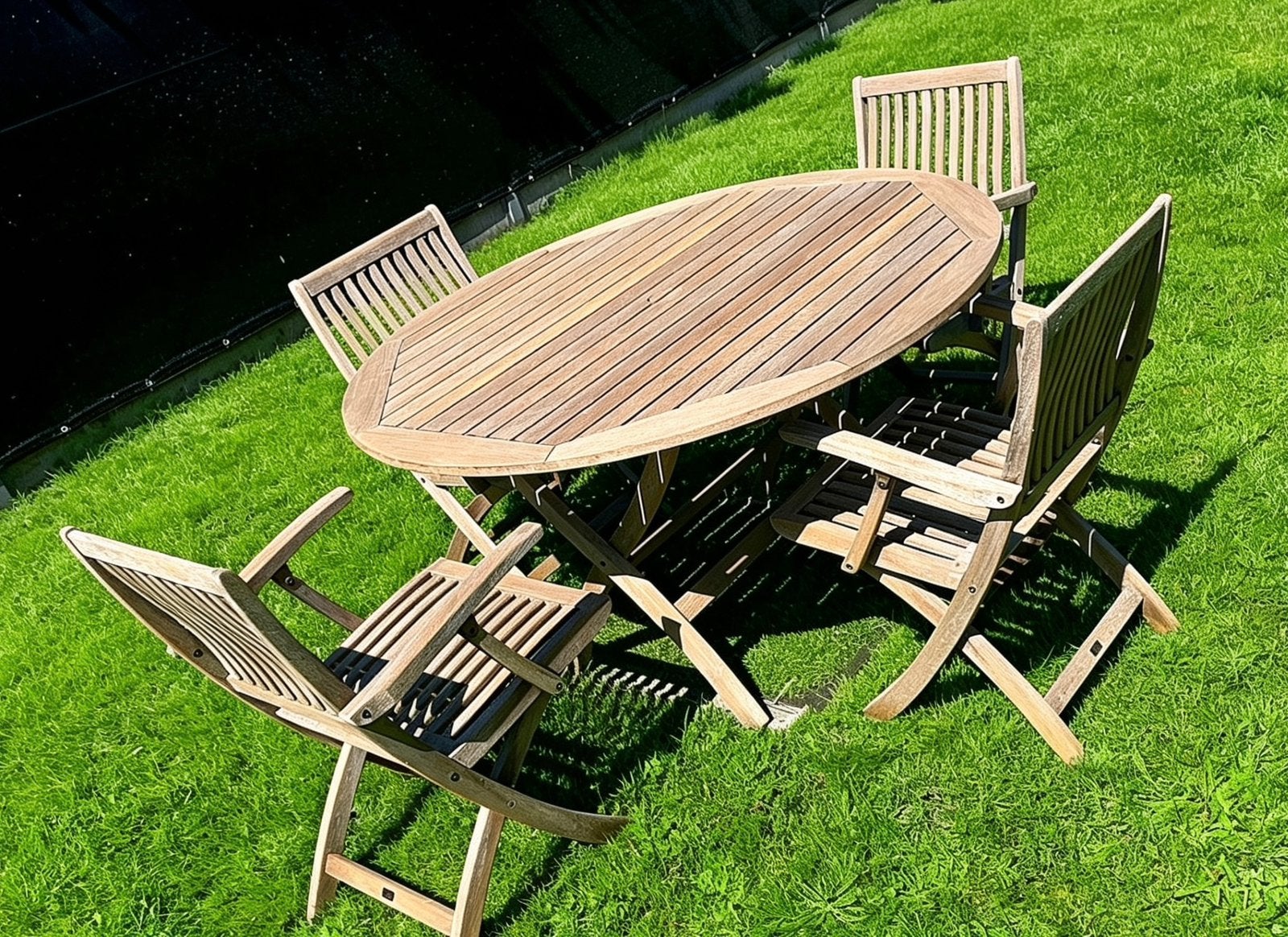 Tuinset Gloster, Tuin en Terras, Ophalen, 4 zitplaatsen, Teakhout, Zo goed als nieuw