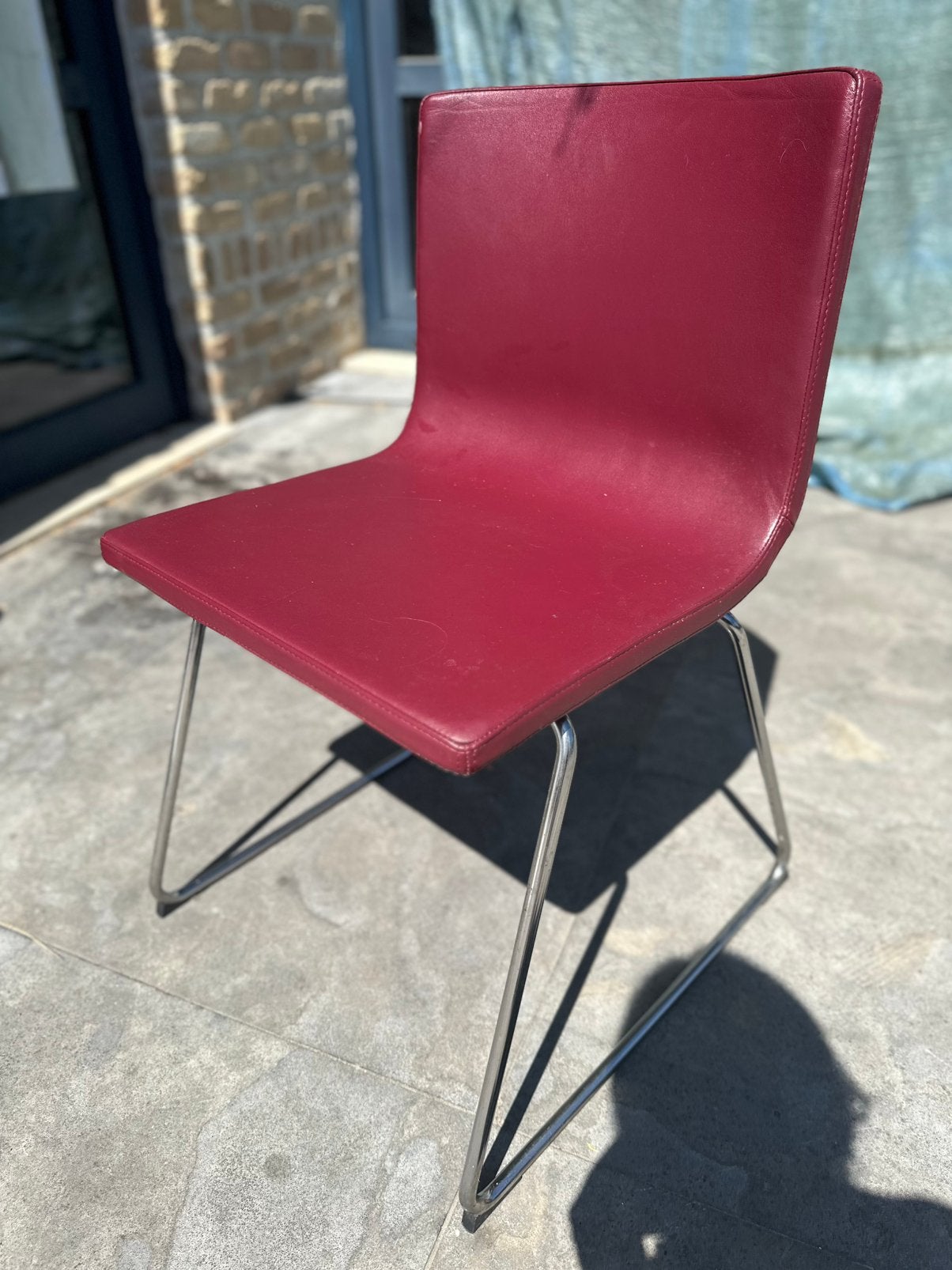 Lot de 6 chaises IKEA BERNHARD – Bordeaux, Maison & Meubles, Enlèvement, Utilisé, Cuir, 60 à 90 cm