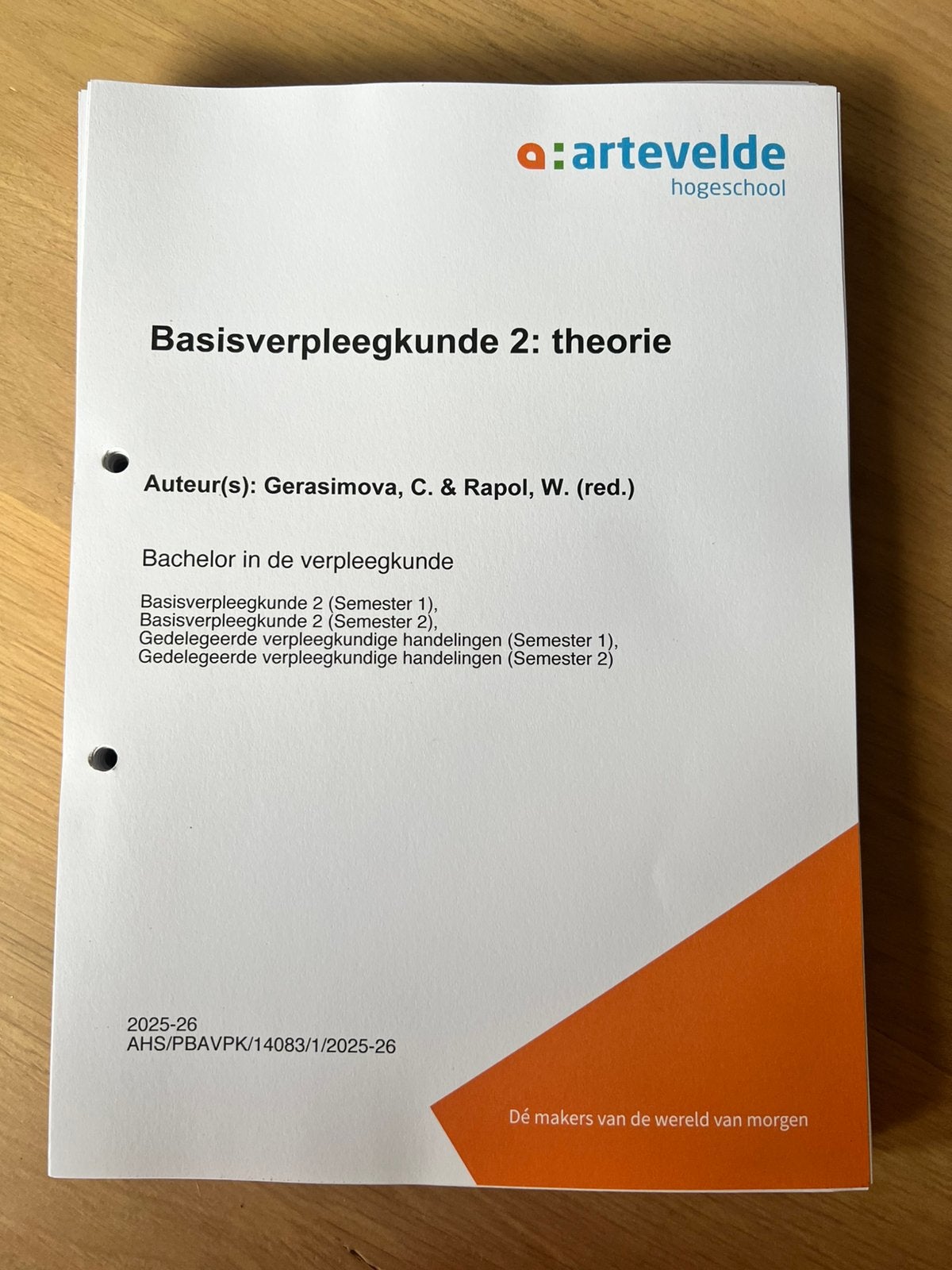 Basisverpleegkunde 2: theorie (Arteveldehogeschool), Boeken, Ophalen of Verzenden, Nieuw, Hogeschool