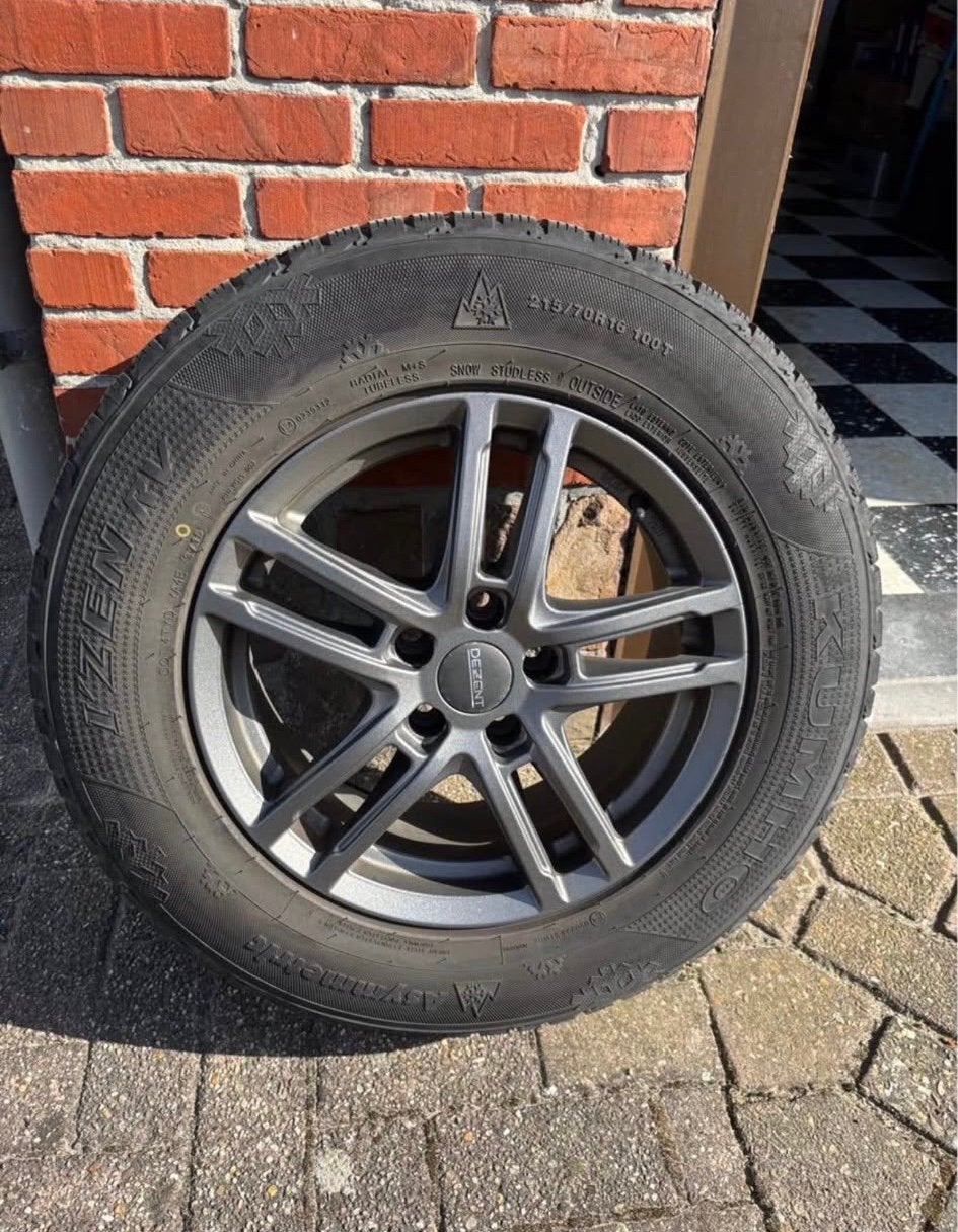 4 velgen met gebruikte winterbanden, Ophalen, Velg(en), 16 inch, Winterbanden