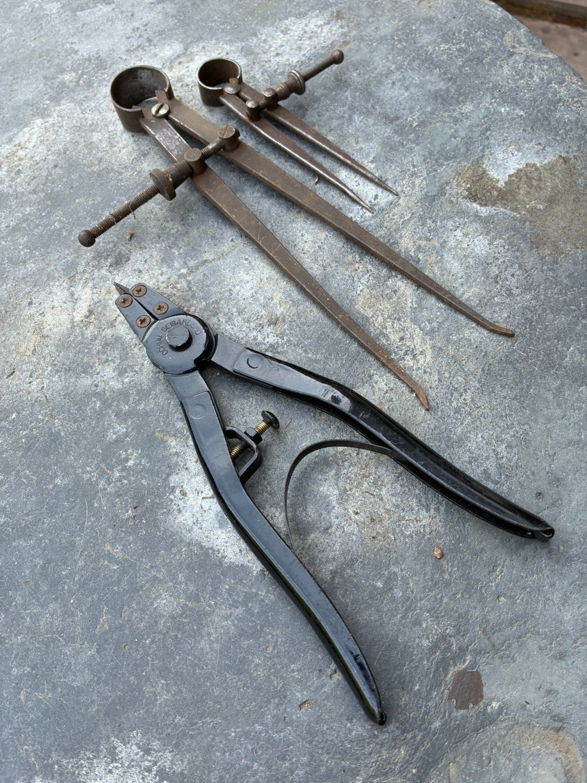 Oude meetpassers met tang vintage, Antiek en Kunst, Antiek | Gereedschap en Instrumenten, Ophalen