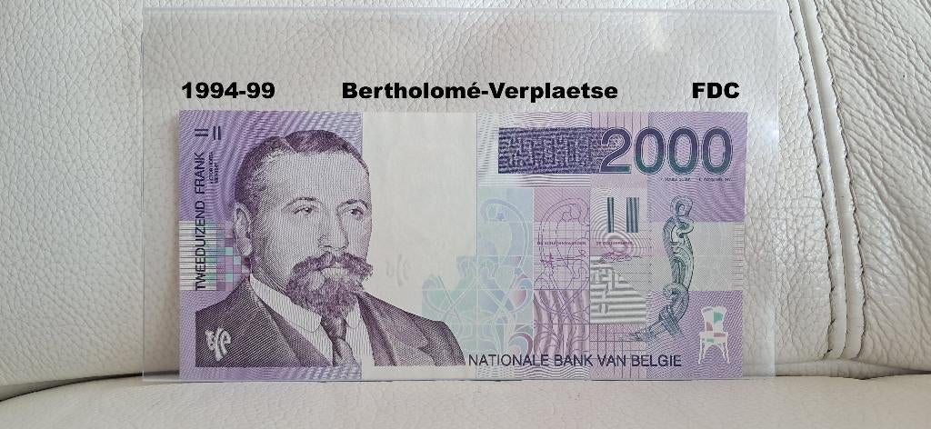 2000 francs Horta - Fdc - Qualité supérieure, Envoi, Billets en vrac