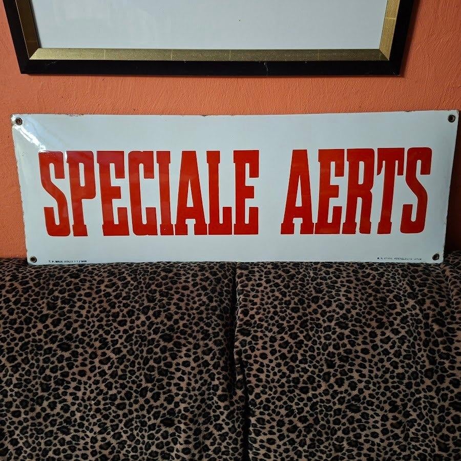 Emaille Speciale Aerts  1938, Ophalen, Zo goed als nieuw, Reclamebord