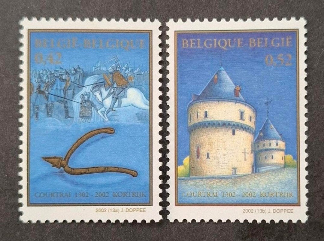 Belgique : COB 3088/89 ** Bataille des Eperons d'or 2002., Timbres & Monnaies, Sans timbre, Neuf, Enlèvement ou Envoi, Non oblitéré