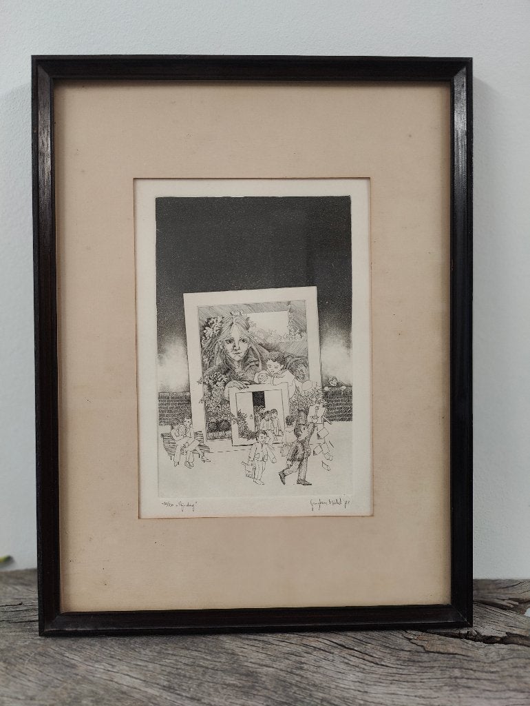 gruyters michel ets, Antiek en Kunst, Kunst | Etsen en Gravures, Ophalen, Ets, Genummerd, 1950 - 1999