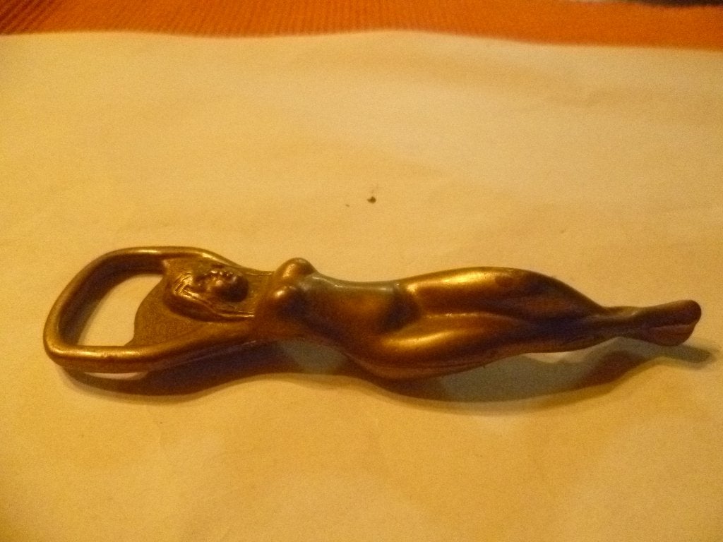 naakt brons flessenopener, Antiek en Kunst, Ophalen, Brons