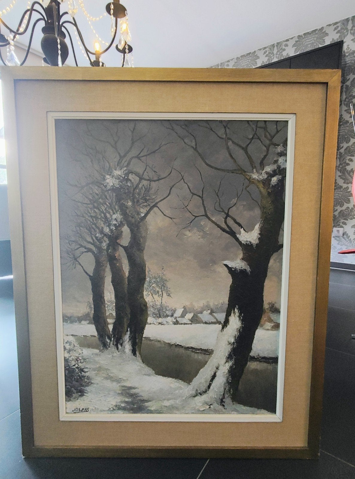 Schilderij van Jos Pas, Antiek en Kunst, Ophalen, Doek, Gesigneerd, Landschap