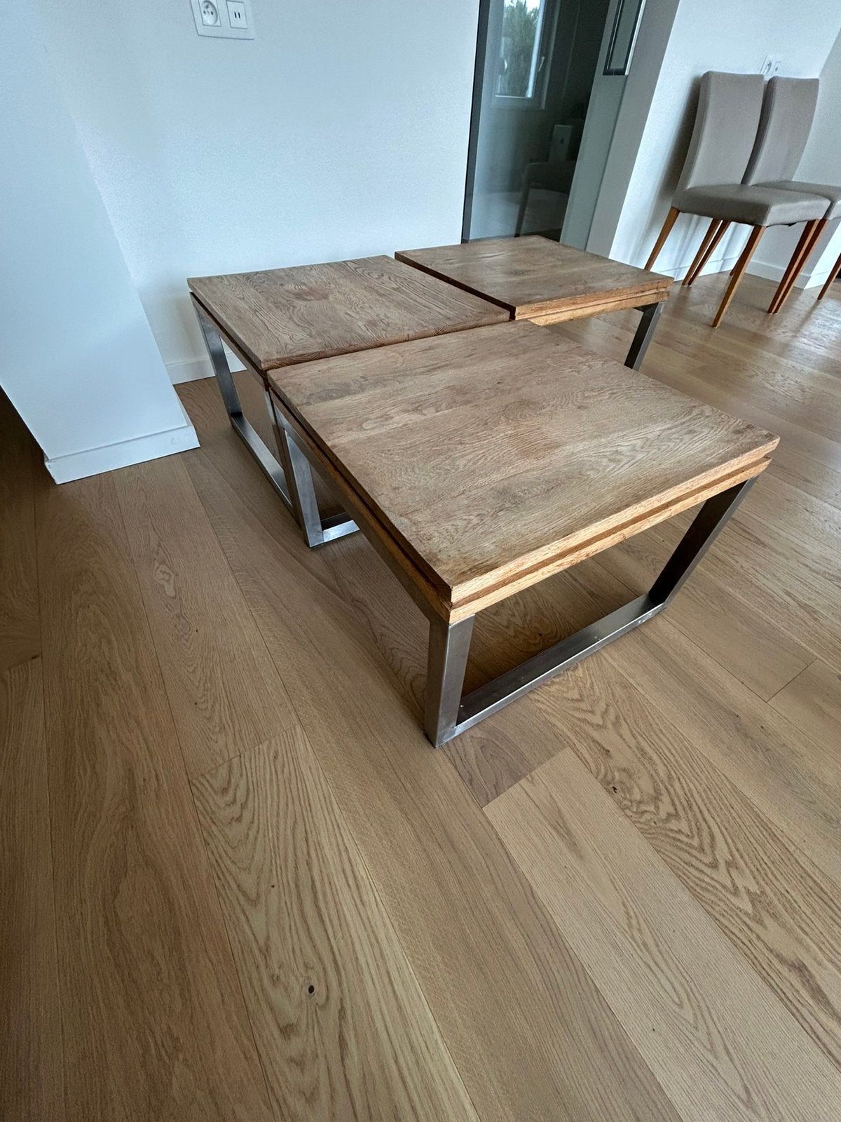 Ensemble de 3 tables basses Flamant, Maison & Meubles, 50 à 100 cm, Carré, Enlèvement, Utilisé