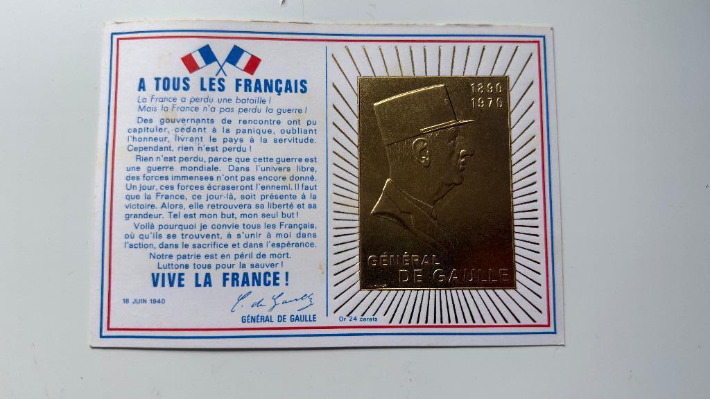 Luxe Herdenkingskaart Generaal de Gaulle – 1971, Postzegels en Munten, Postzegels | Eerstedagenveloppen, Onbeschreven, Verzenden