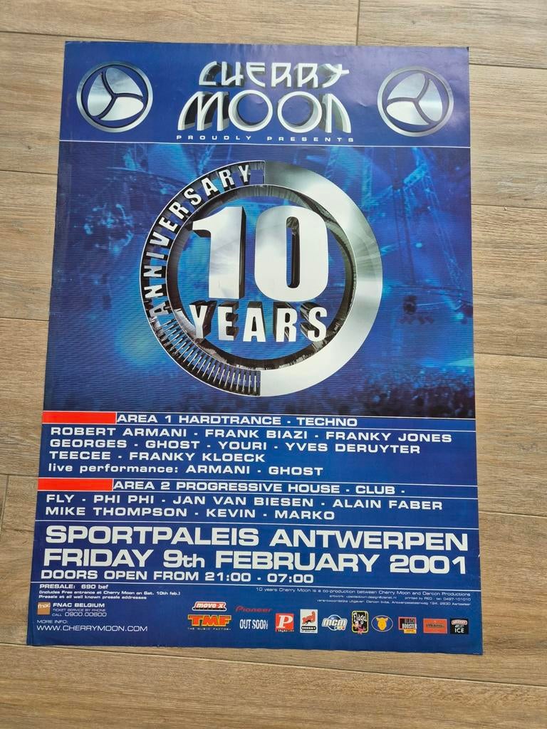 Concert poster Cherry Moon Sportpaleis Antwerpen 2001, Verzamelen, Ophalen of Verzenden, Zo goed als nieuw, Muziek