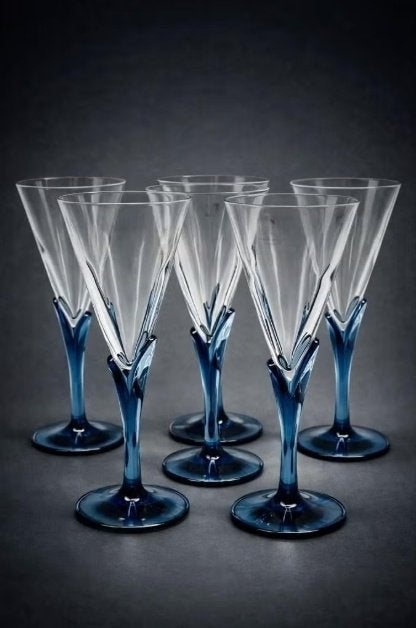 Six flûtes à champagne vintage de la collection Florian Bleu, Enlèvement