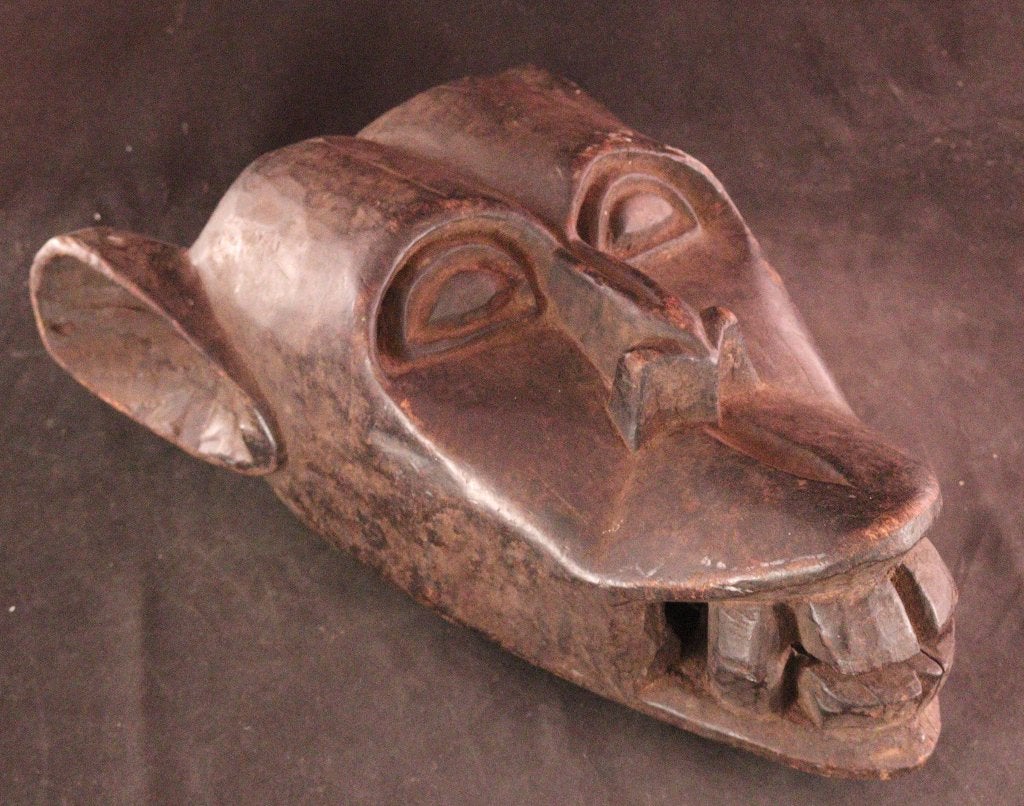 Antiek apenmasker uit Afrika, Afrika, Ophalen of Verzenden, Masker, Hout