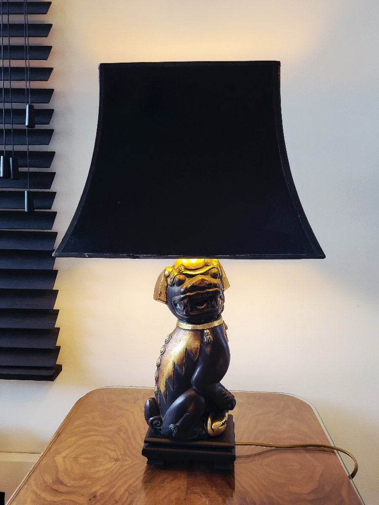 Foo dog tafellamp, Deknudt, jaren 1970, België., Antiek en Kunst, Ophalen of Verzenden