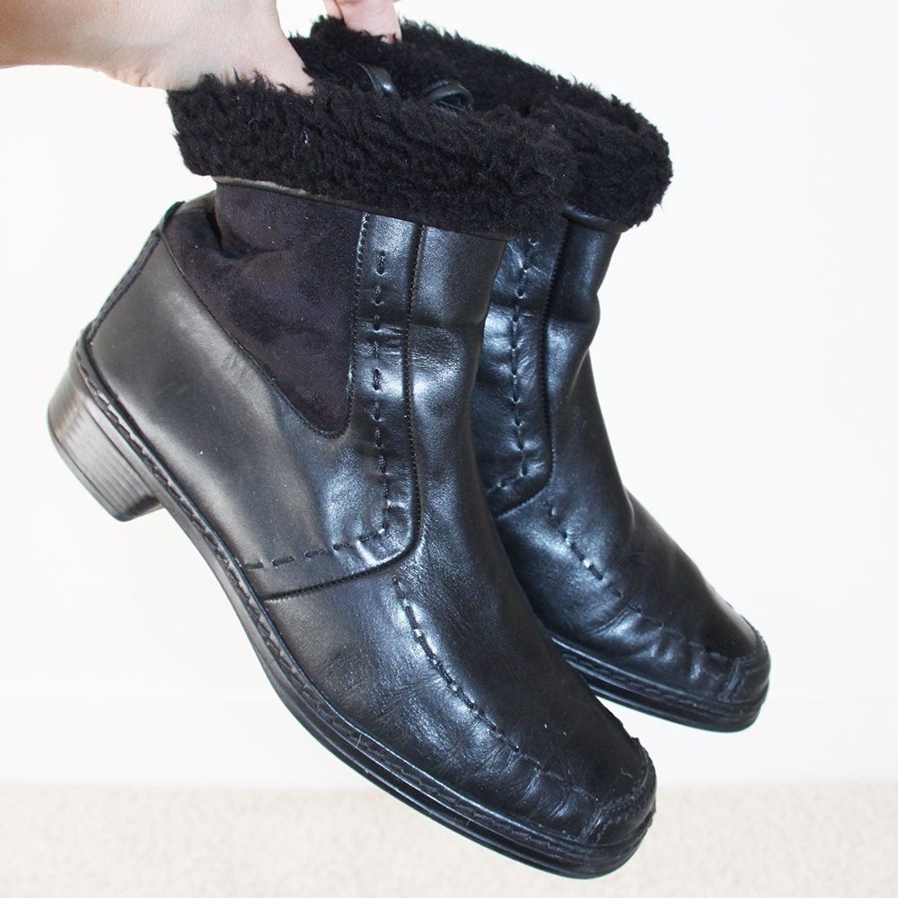 Gevoerde Leren Gabor Enkellaarsjes s7 (Maat 7/40½) € 65,-, Kleding | Dames, Schoenen, Verzenden, Zwart, Lage of Enkellaarzen, Gabor