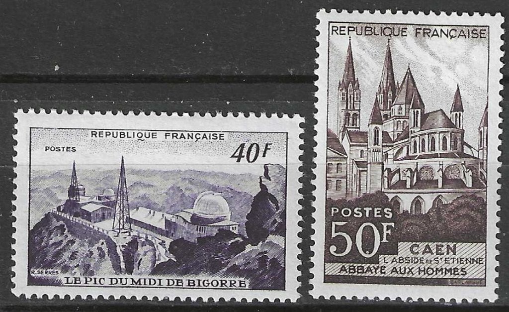 France 1951 - Yvert 916-917 - Bâtiments (PF), Envoi, Non oblitéré